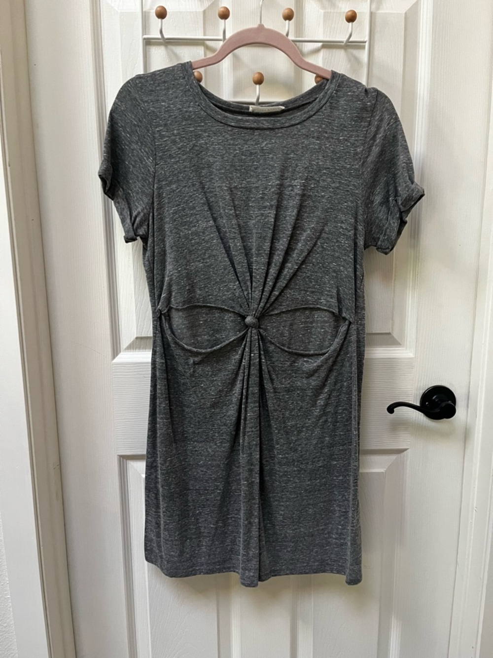 Honey Punch Gray Cutout Knot Front T Shirt Dress Medium From Urban Outfitters
